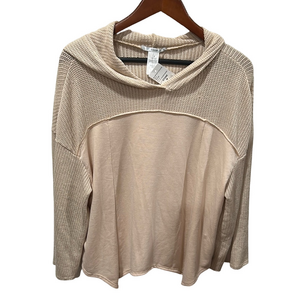 Nouvida  Cream Cowl Neck top  with Seam Detail size M NWT STONE..